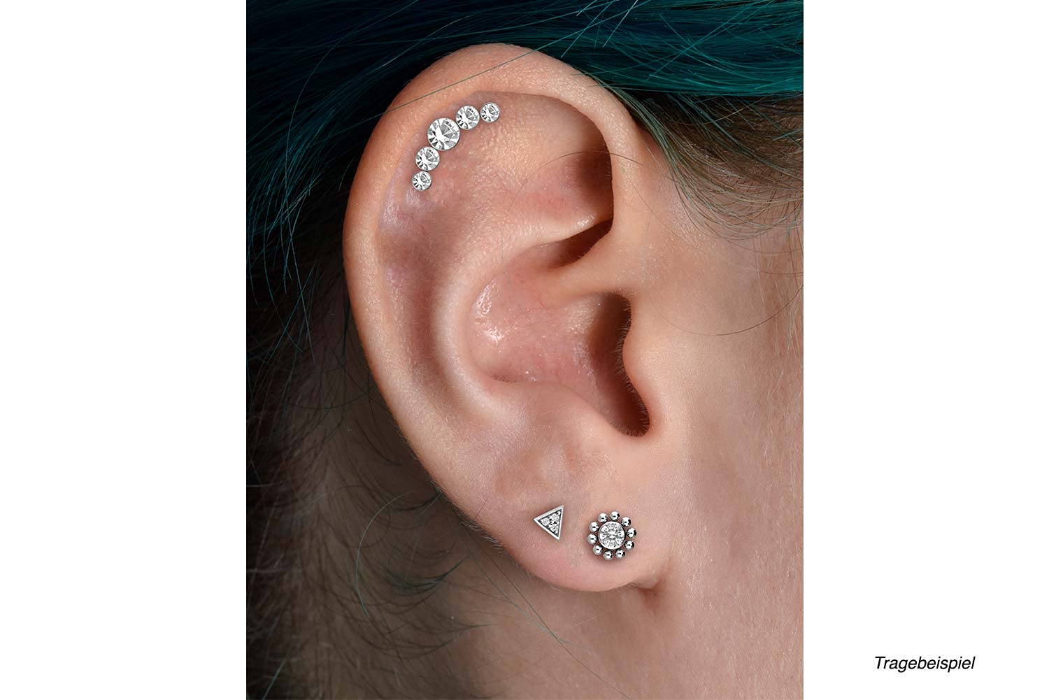 PIERCINGLINE Chirurgenstahl Ohrpiercing Set |SPAR-SET | Piercing Ohr Stecker Helix Conch | Farbauswahl