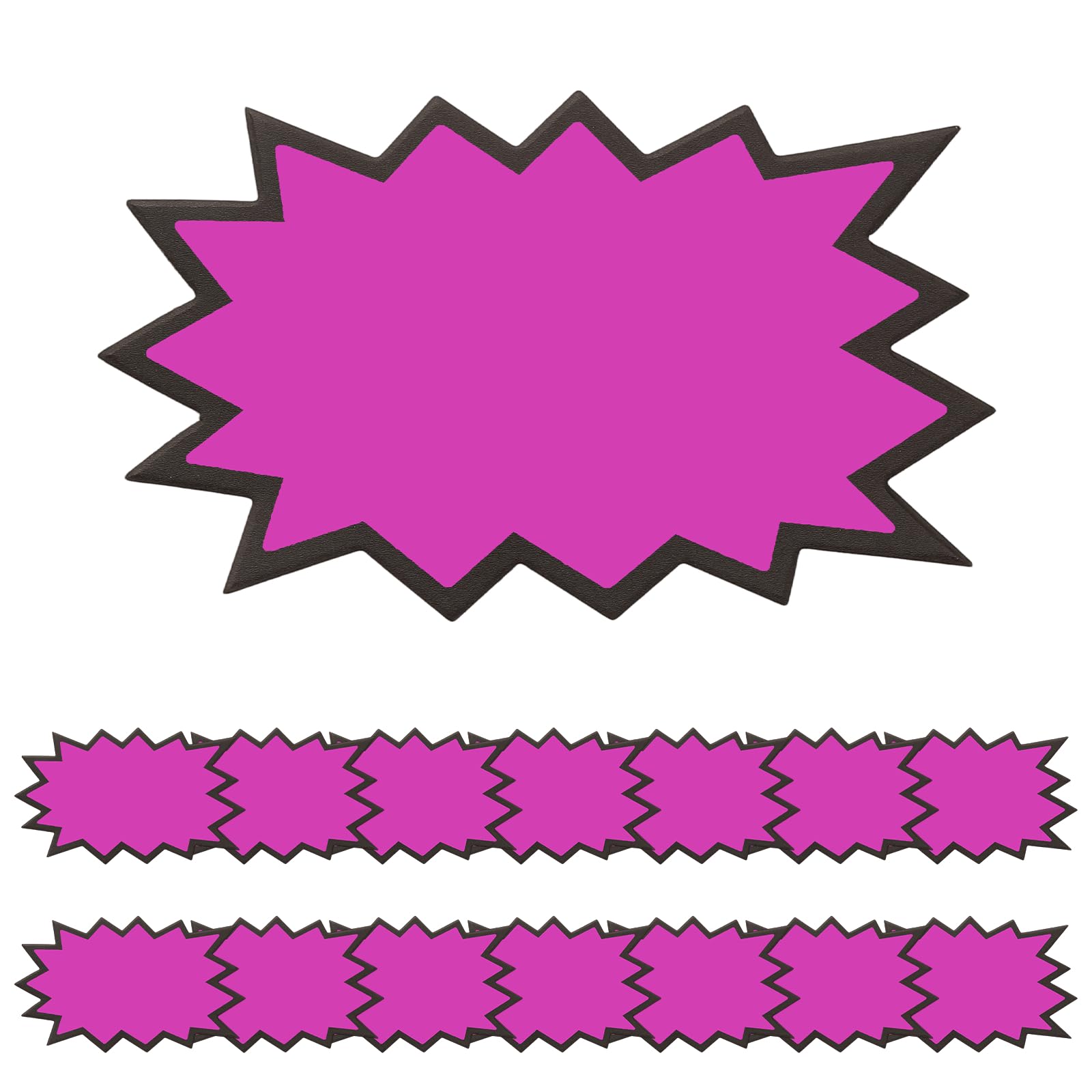 PATIKIL 160Pcs Burst Labels, 5 x 3 Fluorescent Neon Signs Price Tags Stickers Large Sale Sticker for Retail Store Market Business Garage Sale, Purple
