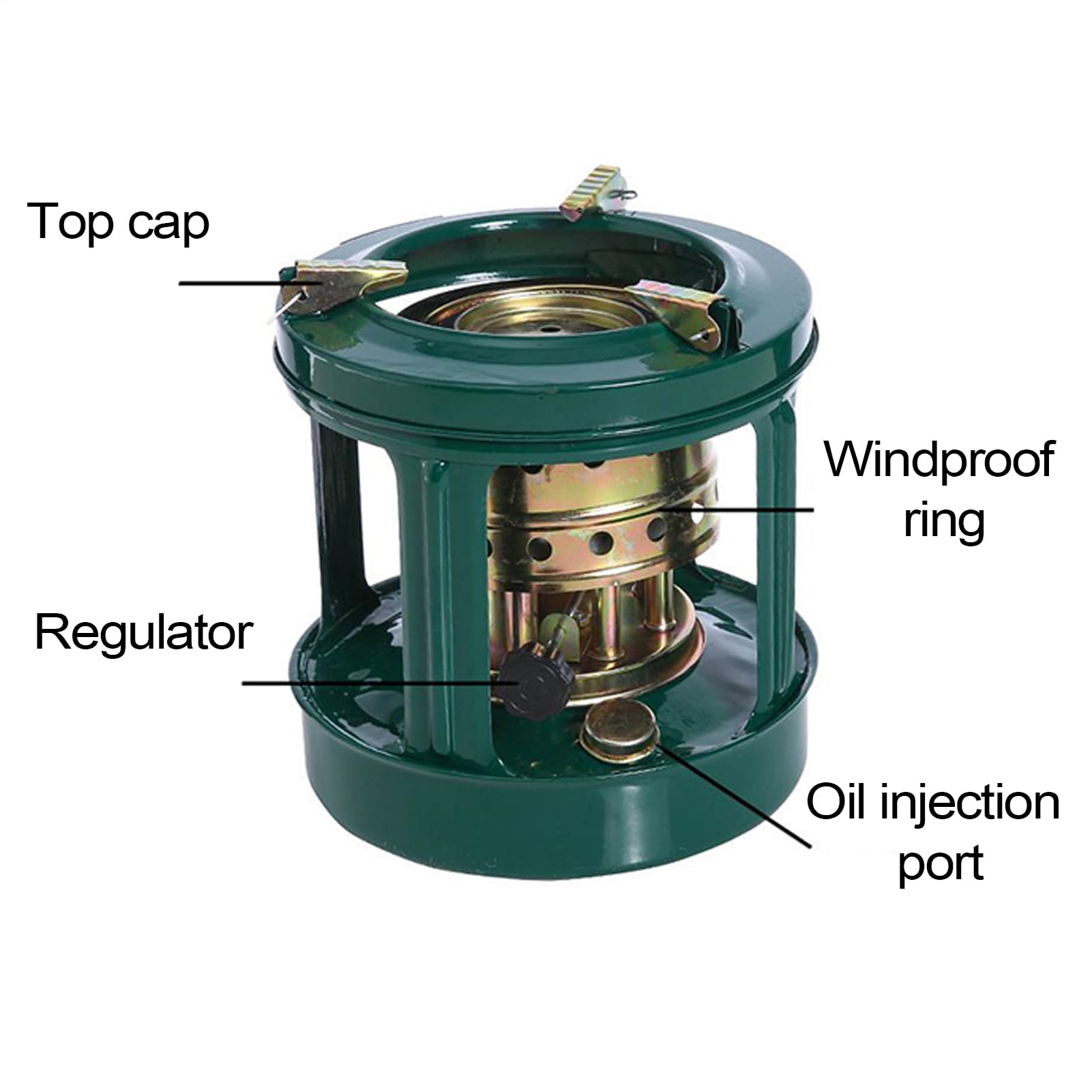 Poêle à pétrole à usage intérieur | Appareil de chauffage | Brûleur coupe-vent avec 8 mèches en coton pour camping, barbecue, pique-nique, cuisine, chauffage, fonction support de feu de camp