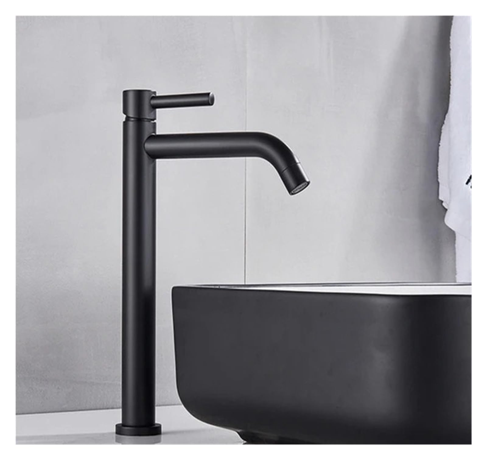 Robinet salle de bains noir mat anti-trace pour lavabo à poignée unique
