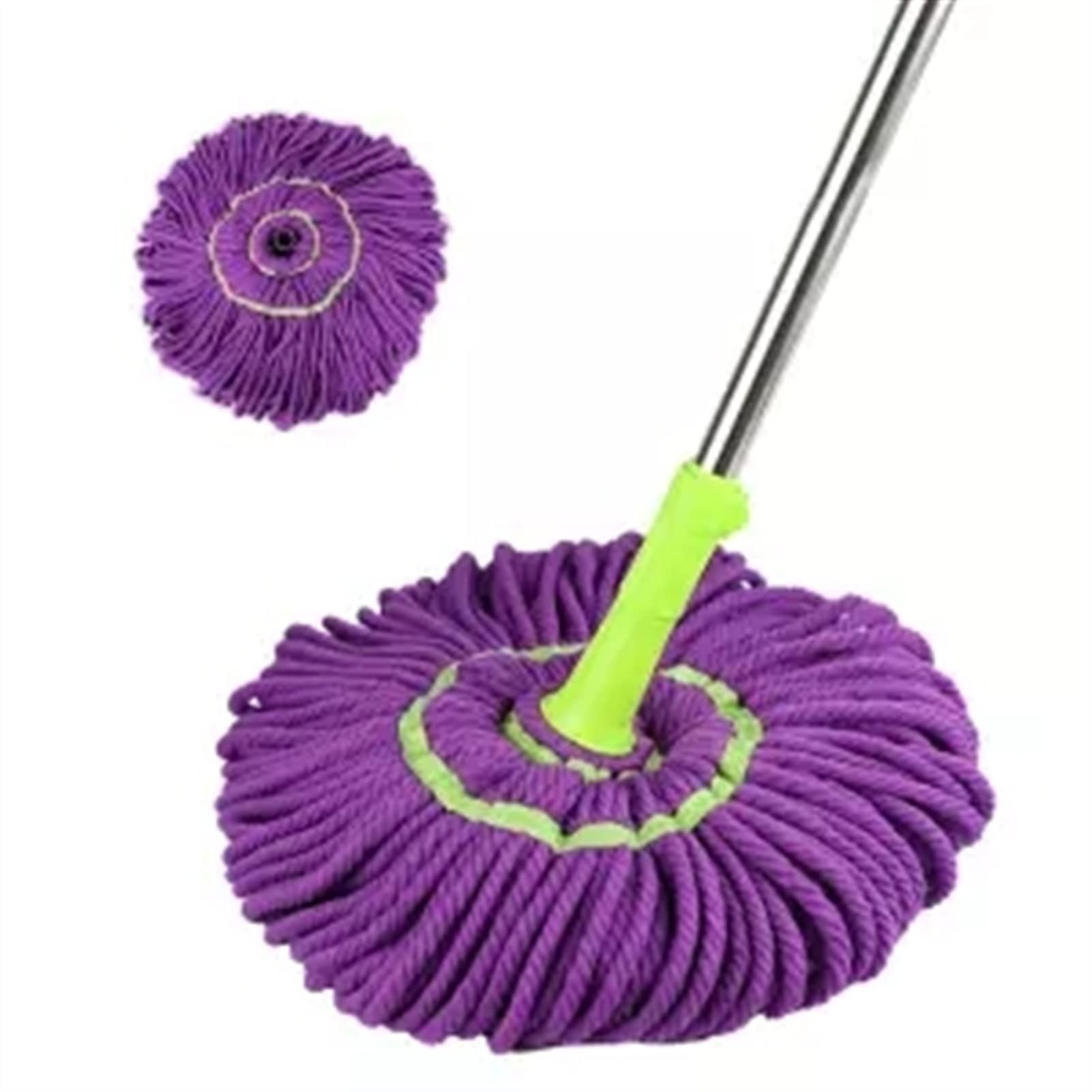 TOMYEUS Frife de Limpiador de Pisos con 2 Cabezas Reutilizables, Fácil retorcimiento de trapeador de Giro, trapeadores Secos y húmedos for Madera Dura, Tirar Azulejos de Limpieza de Microfibra.