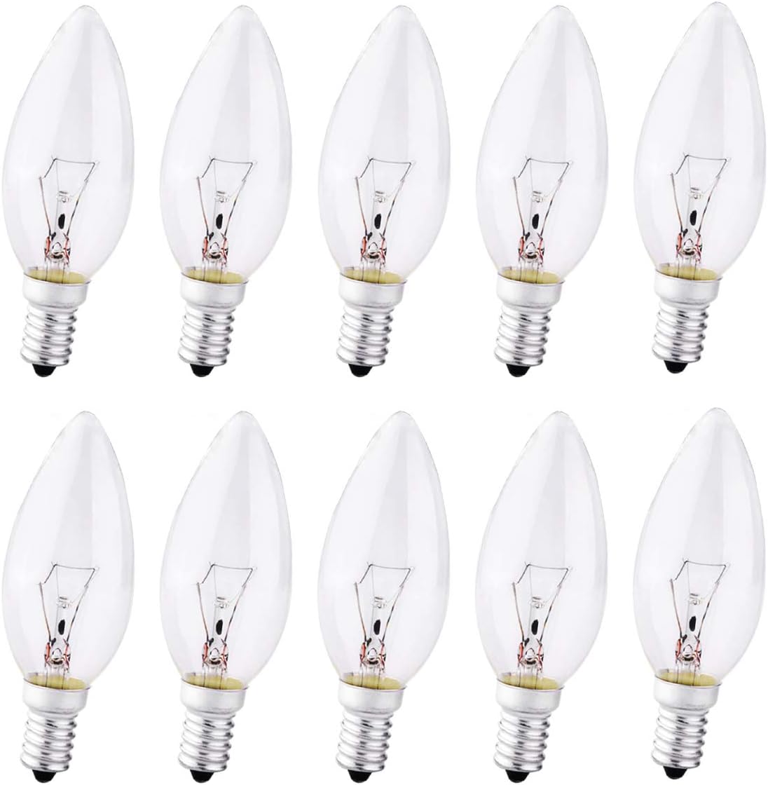 10 Pack E14 Small Screw Light Bulb, SES Dimmable Candle Bulbs 40W
