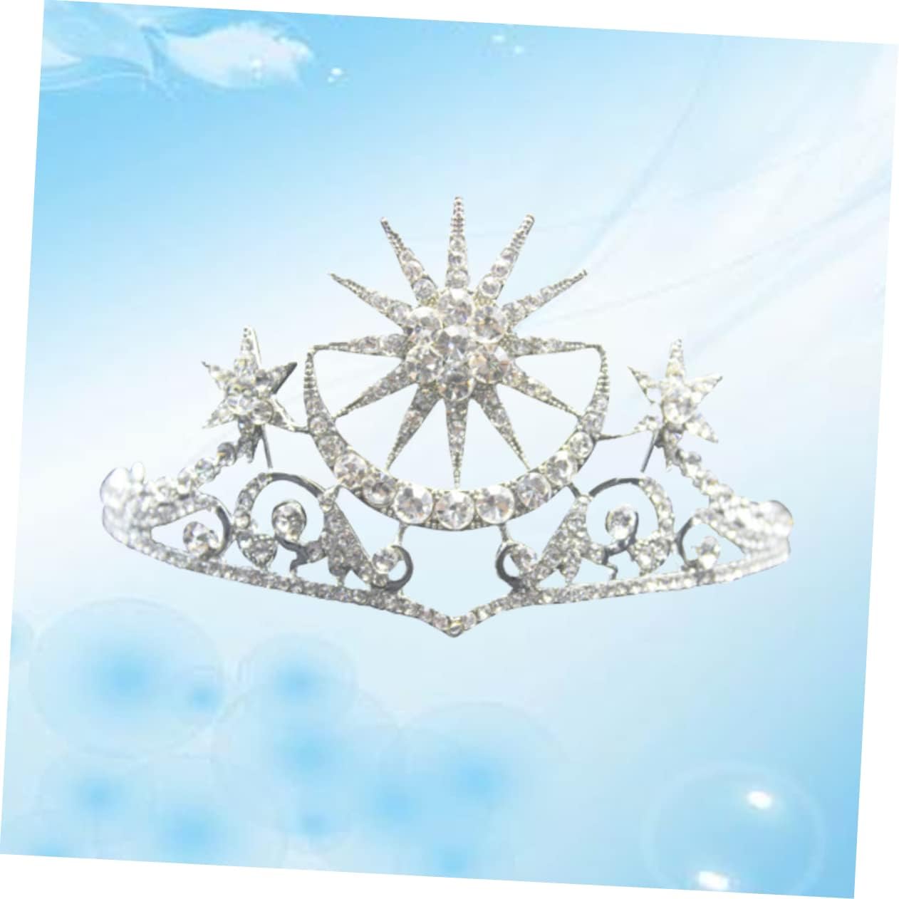 Angoily Star Moon Shaped Crown Rhinestone Hair for Women Shiny Headband Accessories for Birthday Dance Parties Festivals Design Elegant Hair Crown for Special Occasions