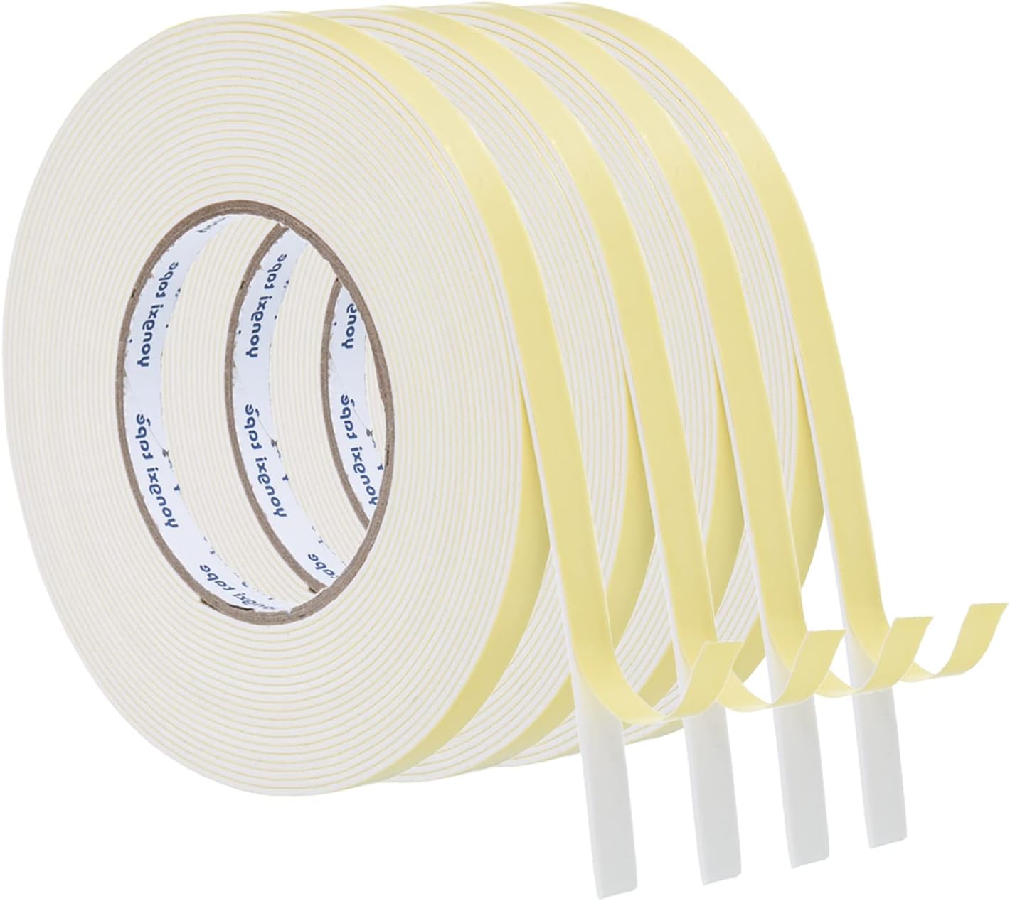 PATIKIL 26.24ft/8m Weather Stripping Door Seal Strip, 4 Roll EVA Foam Seal Tape Self Adhesive Strip 10mm Wide 2mm Thick for Door Window Insulation