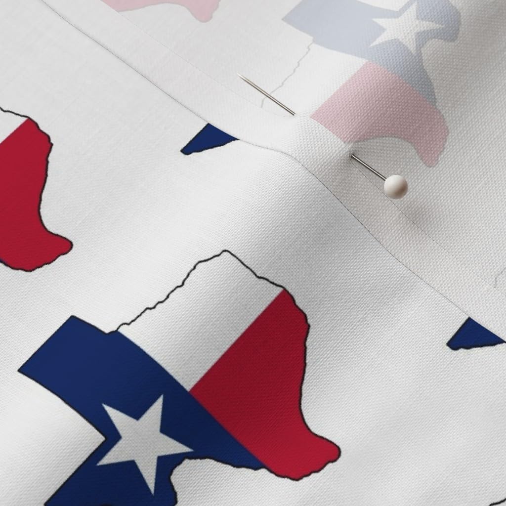 Spoonflower Fabric - State Flag Texas Star Outline Lone Small Scale South American Printed on Petal Signature Cotton Fabric by The Yard - Sewing Quilting Apparel Crafts Decor