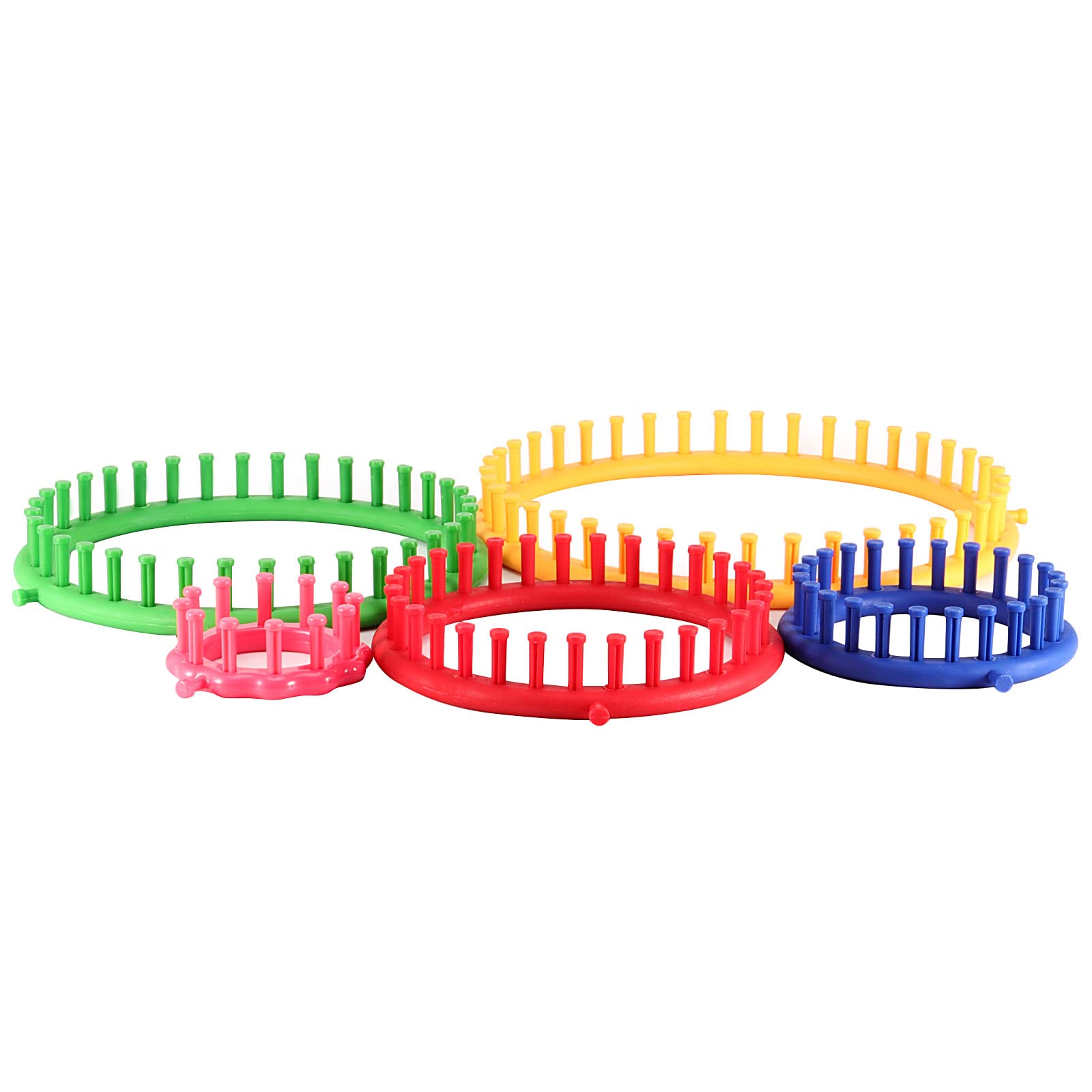 JAPCHET 2 Pack Round Knitting Looms Set, Set of 5 Plastic Loom Knitting Set with 2 Hook, 4 Needle, Knitting Loom Kit for Beginners - Image 5
