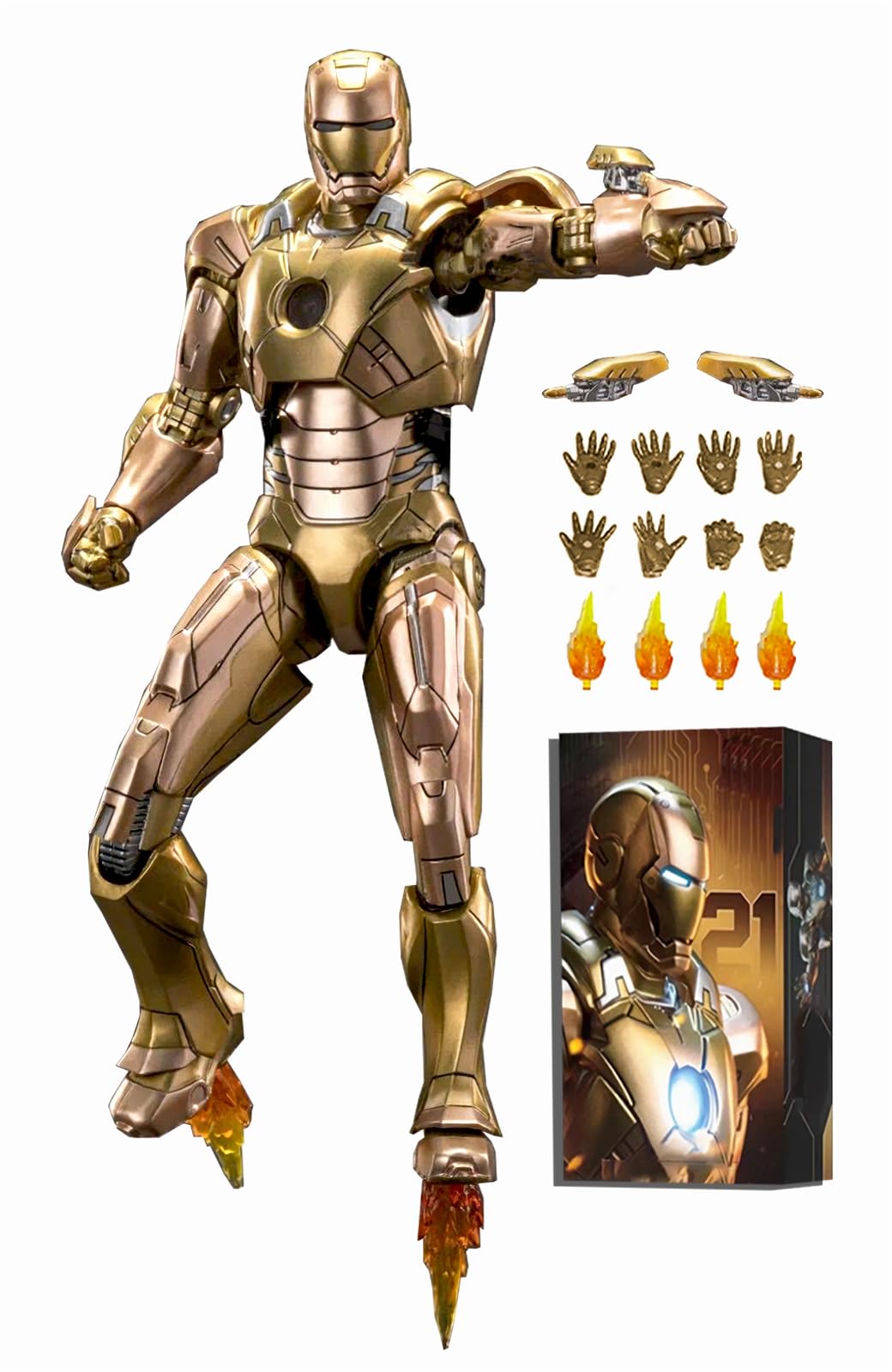 7 Inch MK21Ironman Action Figure (1/10 Scale) with Lots of Accessories,Exquisite Painting Collectible Toy