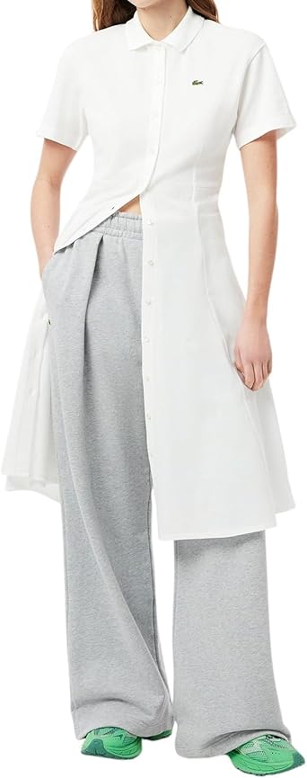 【LACOSTE】 ★ Flare Short Sleeve Shirt Dress ★ Lacoste Women's Flared Mini Pique Polo Dress, Navy Blue, 0