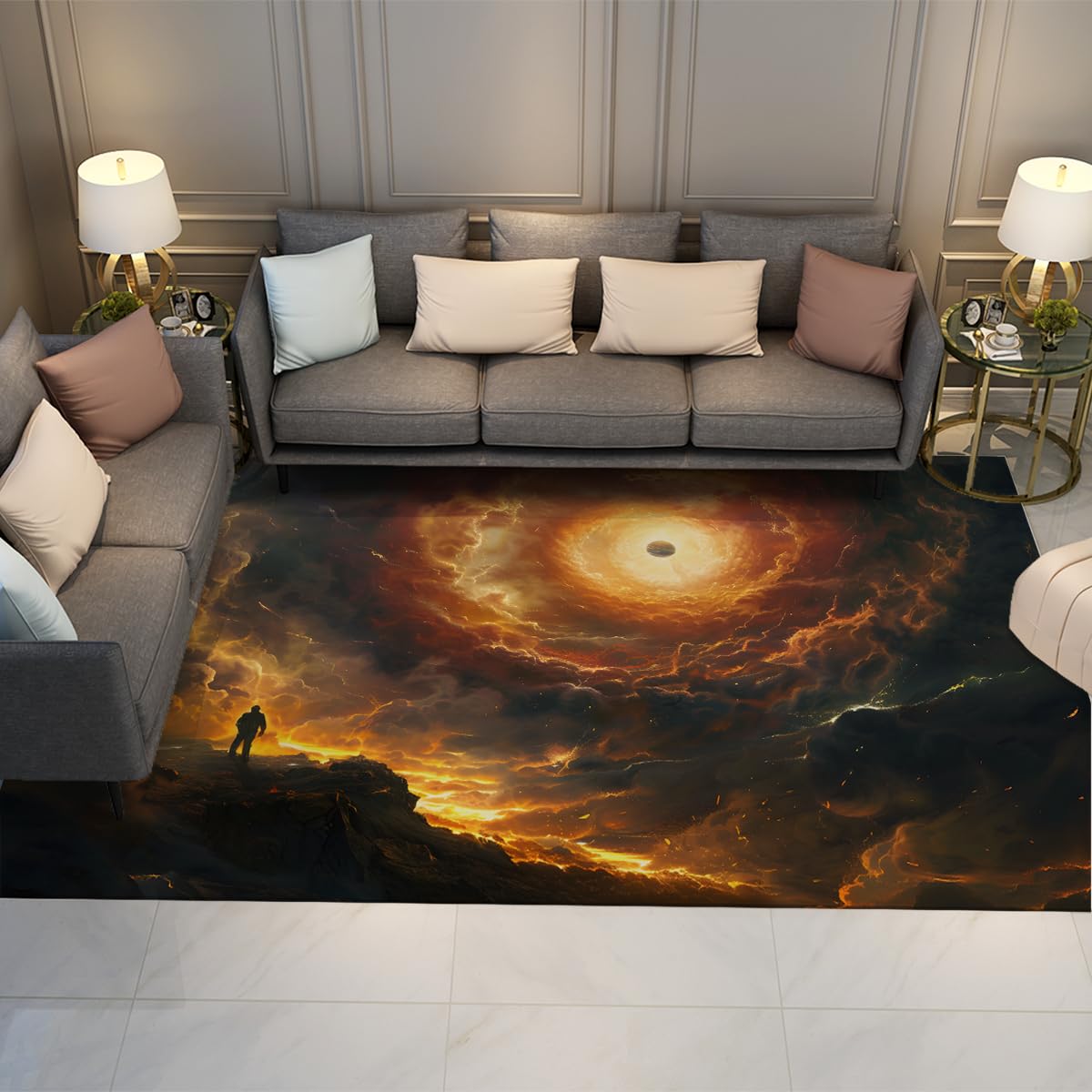 Tapis espace 140x200cm lavable et antidérapant pour chambre