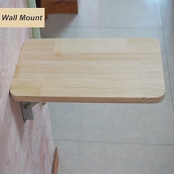 Wall Mounted Folding Kitchen Table Compact Space Saving Breakfast Bar Workstation White Wood 20x8 inch