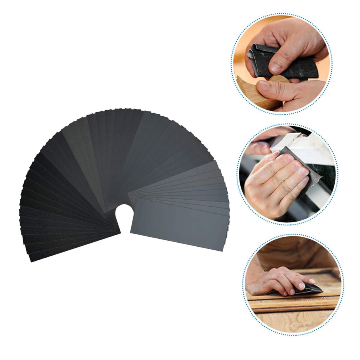 Carta Abrasiva Nera 90 Fogli, Flessibile e Resistente All'usura | Piccole Rifiniture e Rimozione Segni su Battiscopa, Finitura 9x3, 6 Pollici