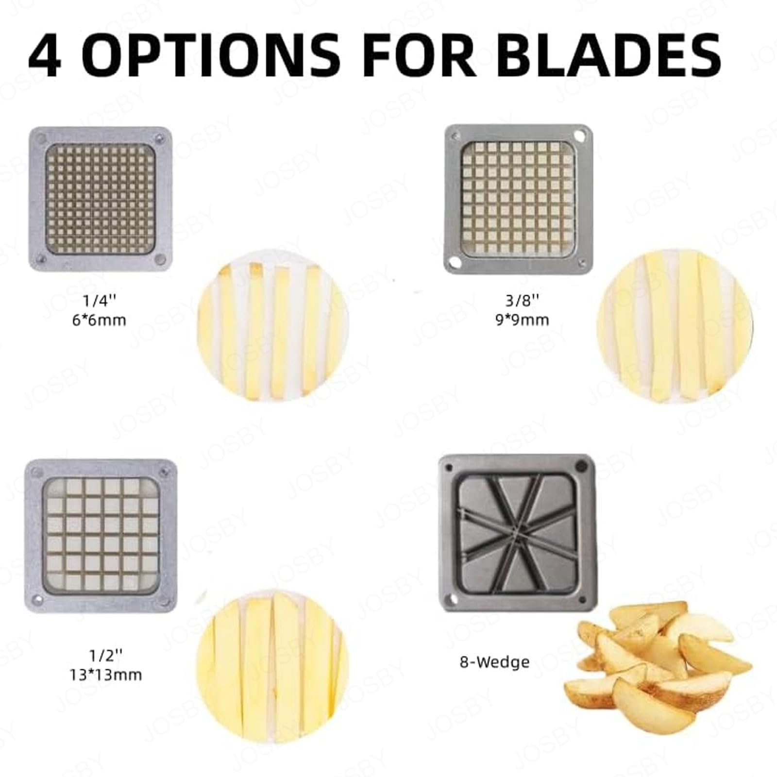 Coupe-frites manuel pour pommes de terre, légumes avec lames de 6 mm, 9 mm, 13 mm, ventouses pour cafétérias, snack-bars et usage domestique