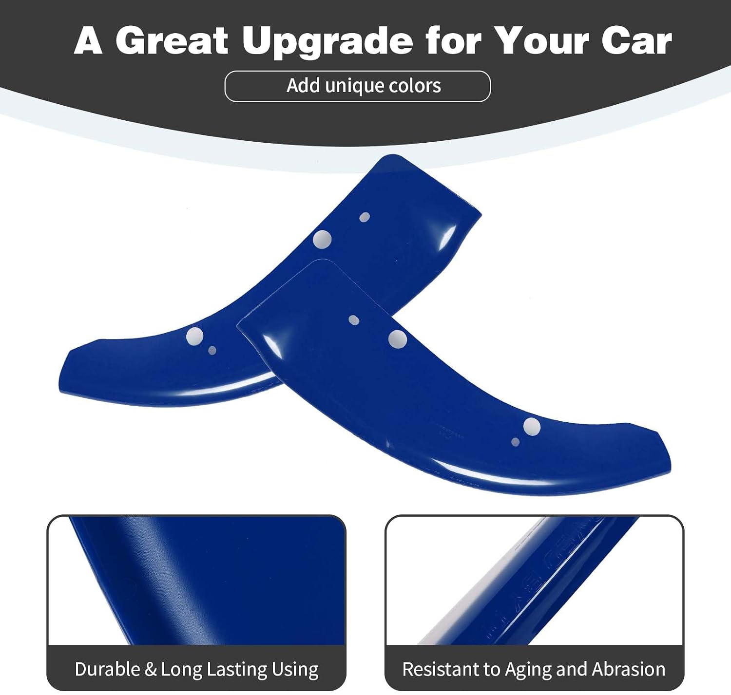 for Charger Front Bumper Lip Splitter Protector Cover Trim for 2015-2023 Dodge Charger Blue Exterior Accessories 2pcs, Not for SXT/Widebody