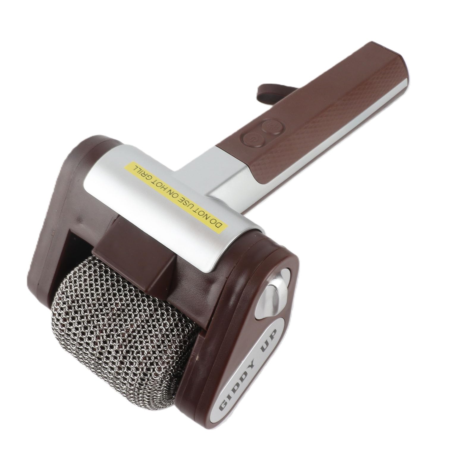 Cepillo Giratorio para Parrilla, Herramienta inalámbrica Recargable para Barbacoa con Rodillo de Acero Inoxidable de 350 RPM, Limpiador eléctrico para Parrilla de Barbacoa con luz (Brown)