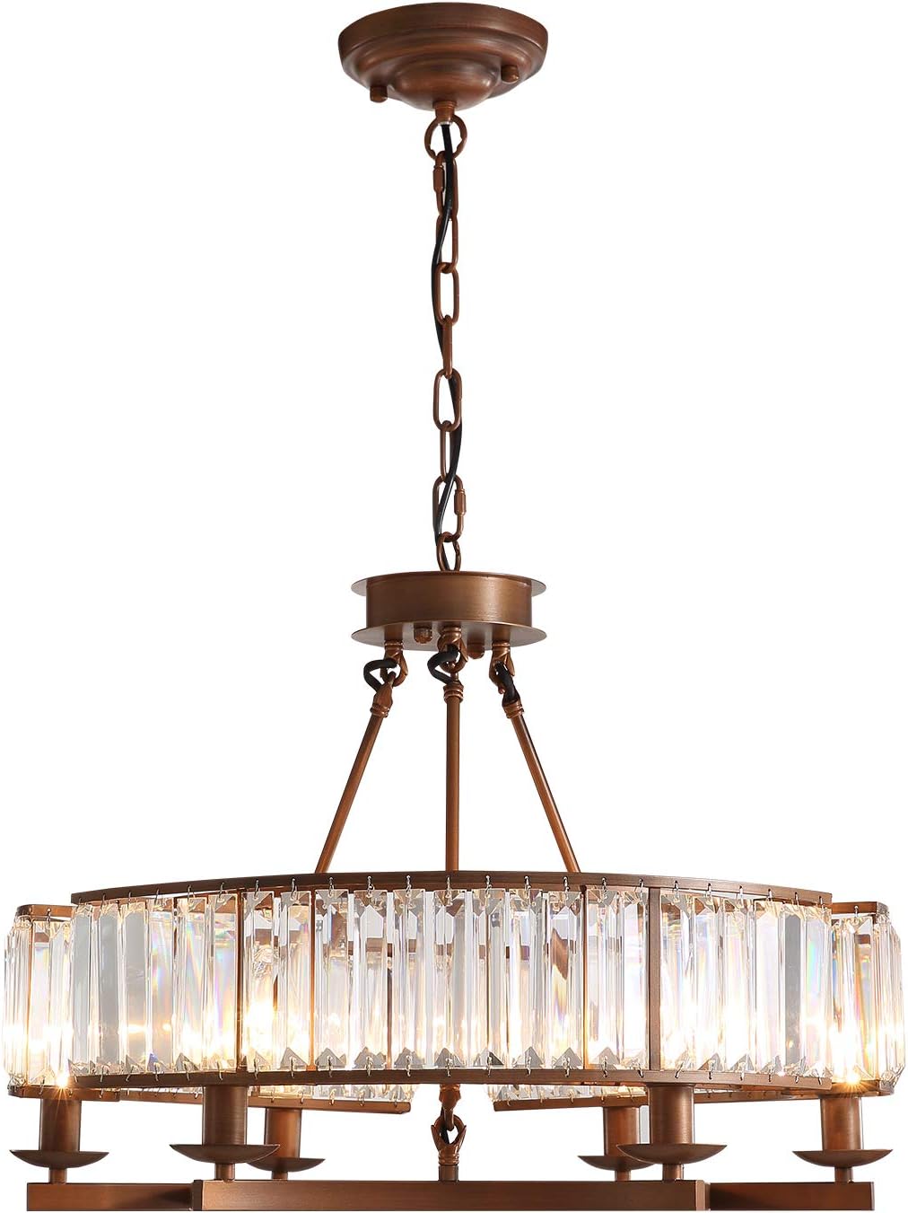 🔥 Hot Deals NOXARTE Crystal Round Chandelier Light Fixture Wheel Pendant Light Brown Hanging Ceiling Lighting for Living Dining Room Farmhouse Best Review NOXARTE Crystal Round Chandelier Light Fixture Wheel Pendant Light Brown Hanging Ceiling Lighting for Living Dining Room Farmhouse