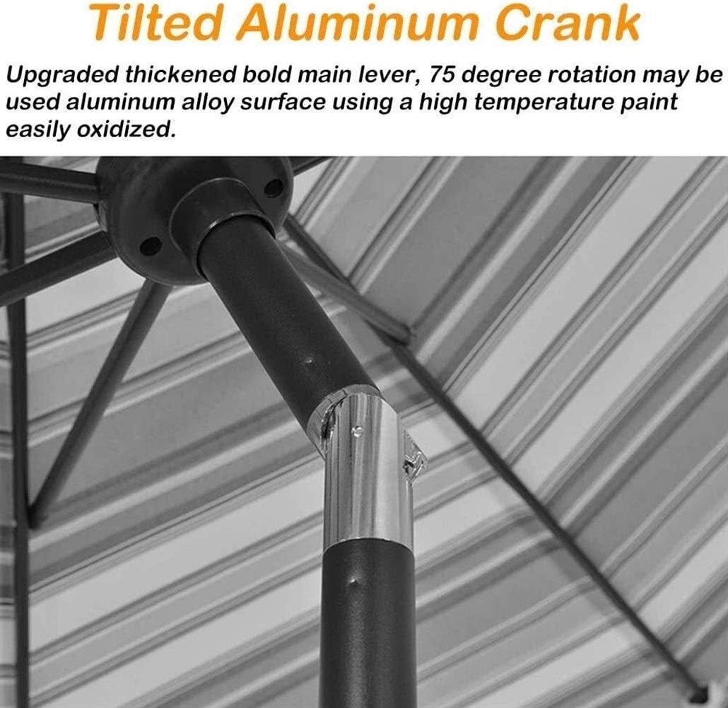 LSLYTQ Outdoor Garden Parasols 10Ft / Stripe Garden Beach Patio Umbrella Sun Shade Protection Upf 50+, Market Parasol For Balcony, Fishing, Backyard good