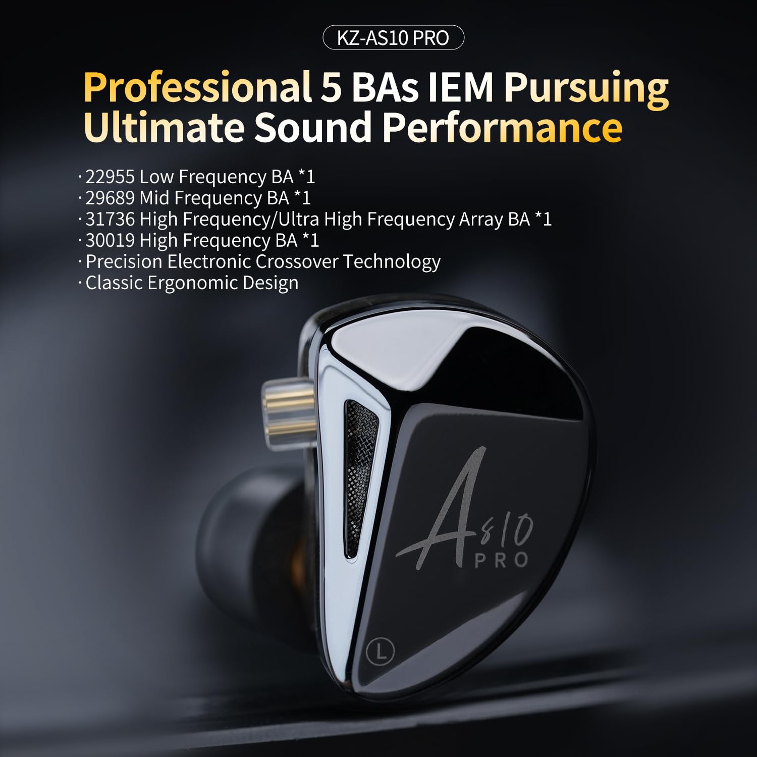 KZ AS10 PRO Wired Earbuds Pure HiFi Earphones - Dettaglio