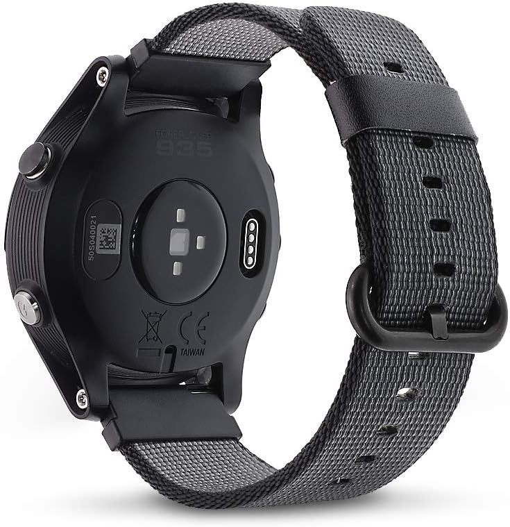 C2D JOY DuiGong Nylon Weave Strap Compatible for Garmin Forerunner 935/945 Music Replacement Band with Buckle-Black Medium