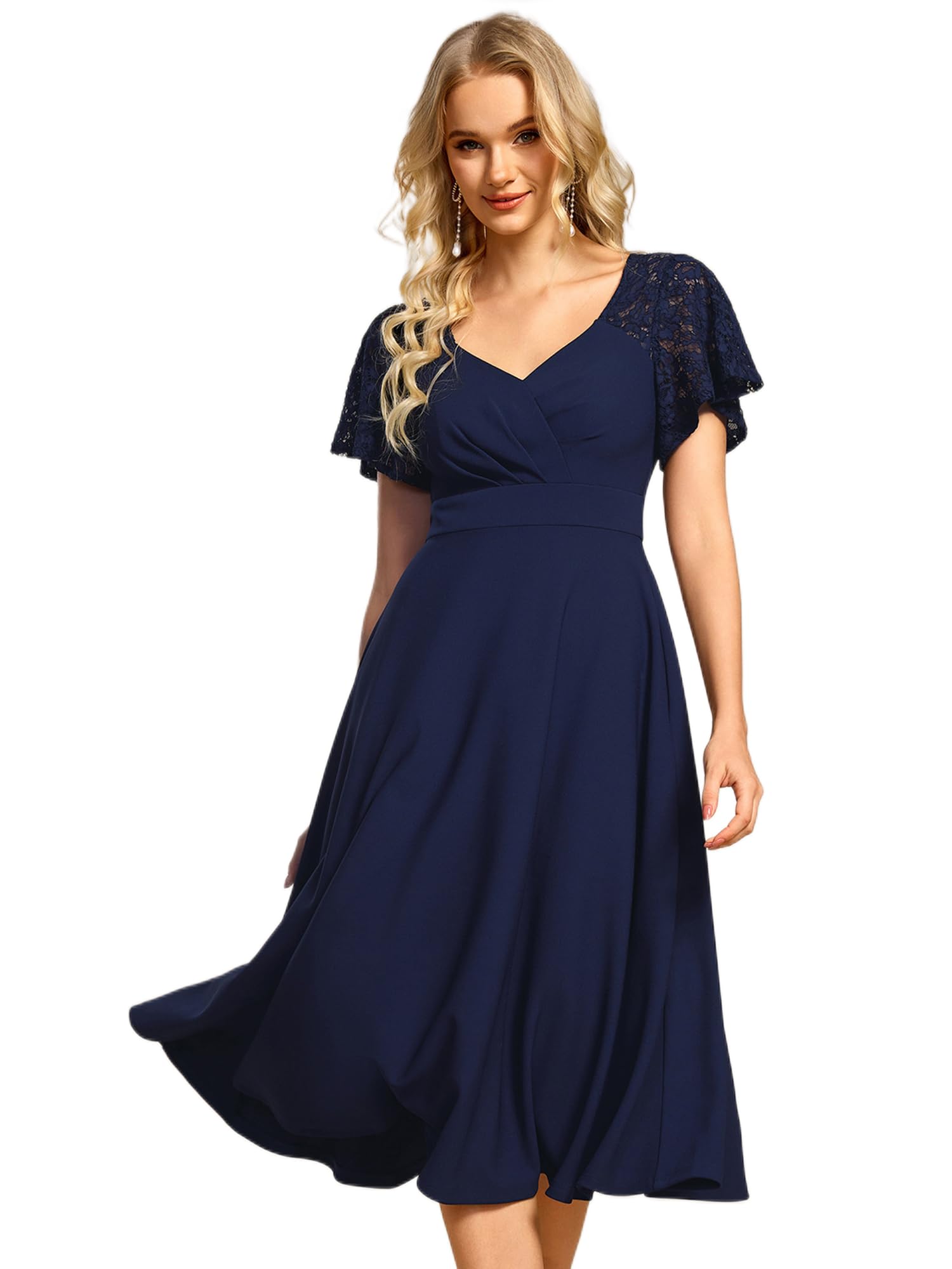 Robe midi mariage invitée haute élasticité pour sublimer toutes les silhouettes - 7