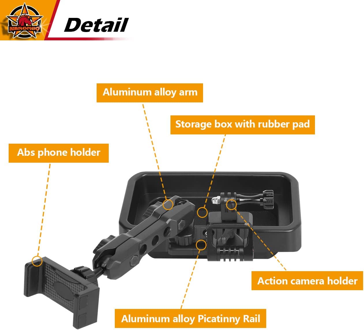 hibrongo dashboard phone holder for 2021 2022 2023 ford bronco accessories mounting bracket compatible with gopro cam smartphonewith dash board stora