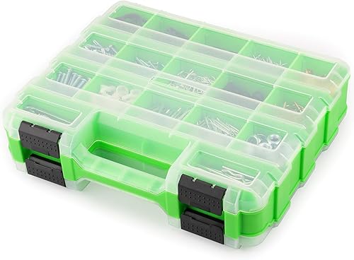 Organización de almacenamiento portátil con doble bloqueo seguro, compartimento extraíble para contenedores multiusos, caja de herramientas