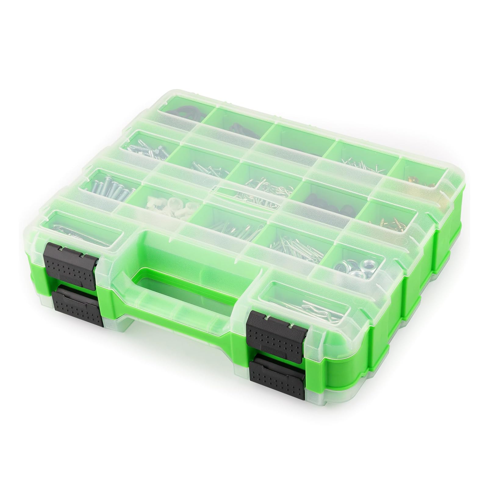 Scatola portautensili portatile Organizzazione Hardware Scatola di immagazzinaggio Portatile Piccola Parte con Divisore Rimovibile per Vite Dado Bullone Manico Ergonomico Strumento Storage