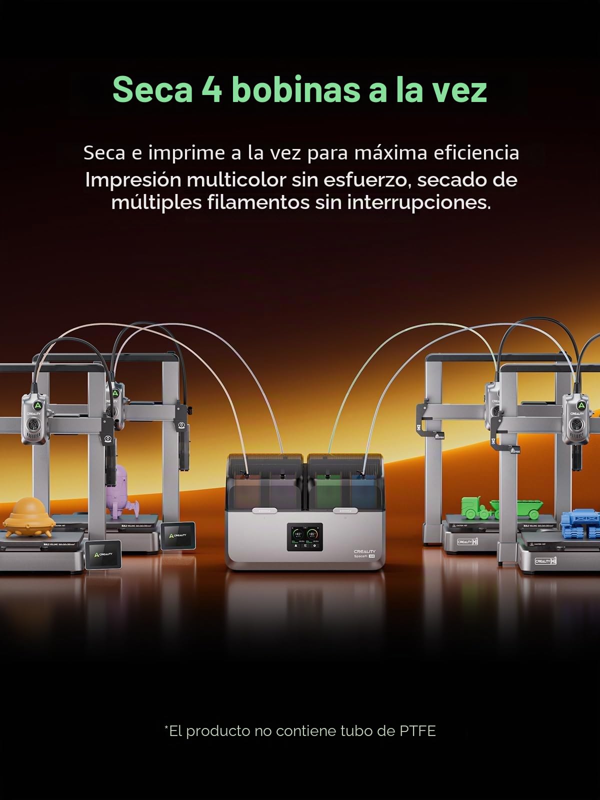 Creality Space Pi X4 - Caja de almacenamiento de filamentos para impresora 3D, doble cámara de calefacción independiente, calefacción PTC de 200 W hasta 85 °C, secado rápido, modo de ahorro de energía