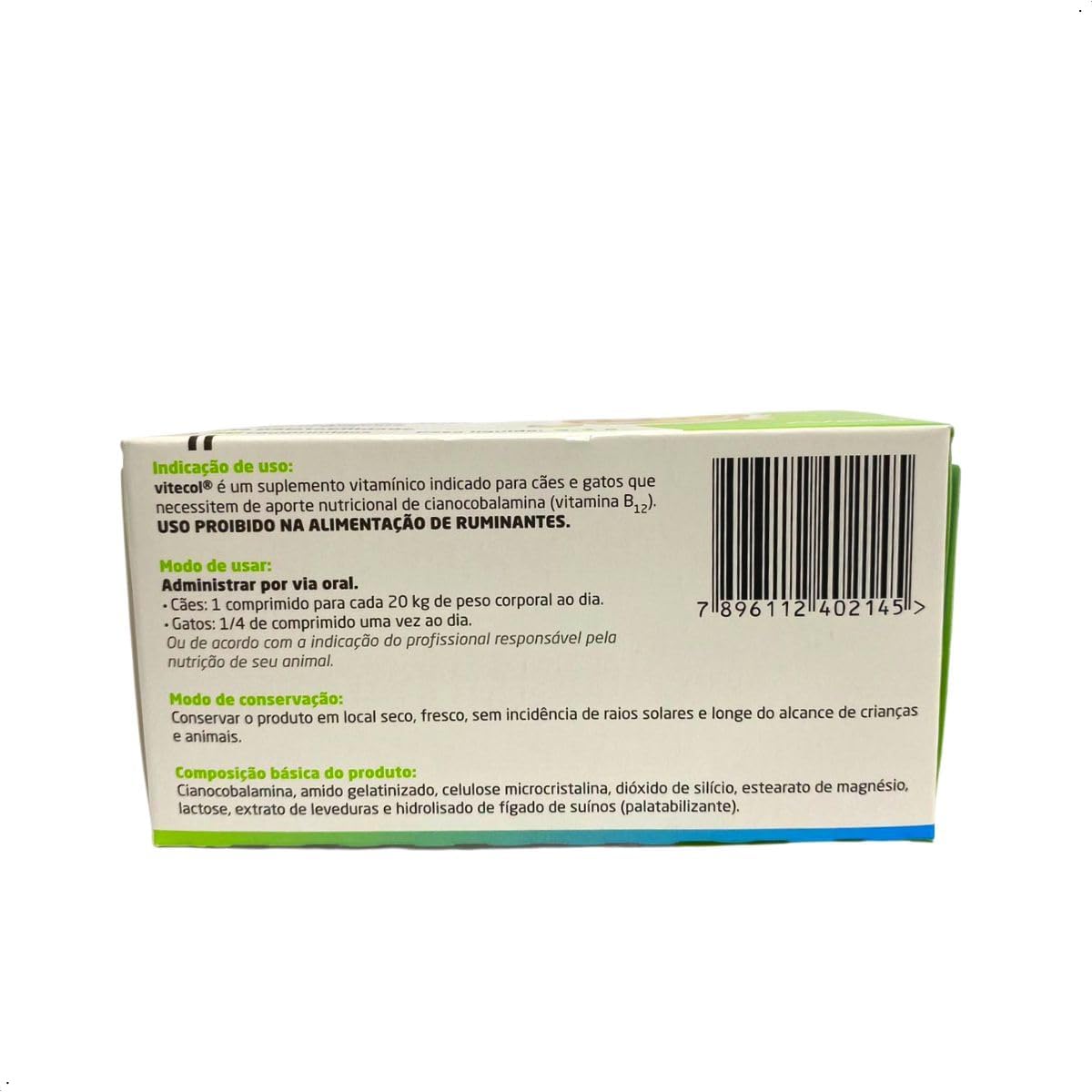 VITECOL SUPLEMENTO VITAMINICO CAES E GATOS 30 COMPRIMIDOS