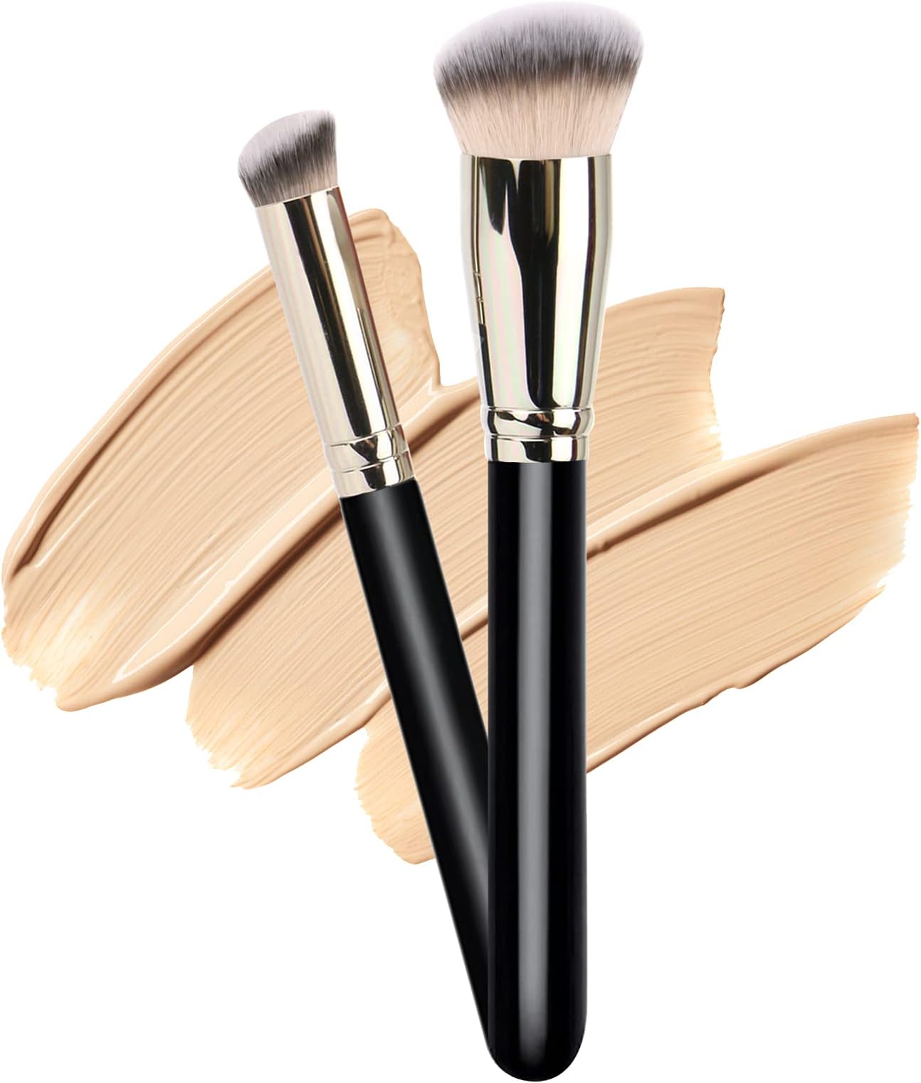 Makeup Brushes DPOLLA Pro Foundation Brush and Flawless Concealer Brush Perfect for Any Look Premium Luxe Hair Contour Brush Perfect for Blending Liquid,Buffing,Cream,Sculpting,Mineral Makeup