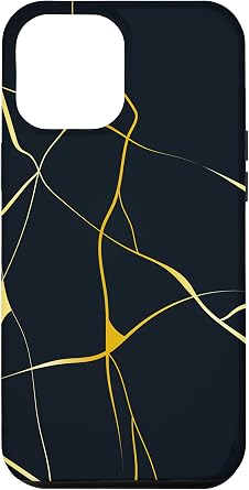 iPhone 12 Pro Max Cute Black Luxury Kintsugi Aesthetic For Women Case