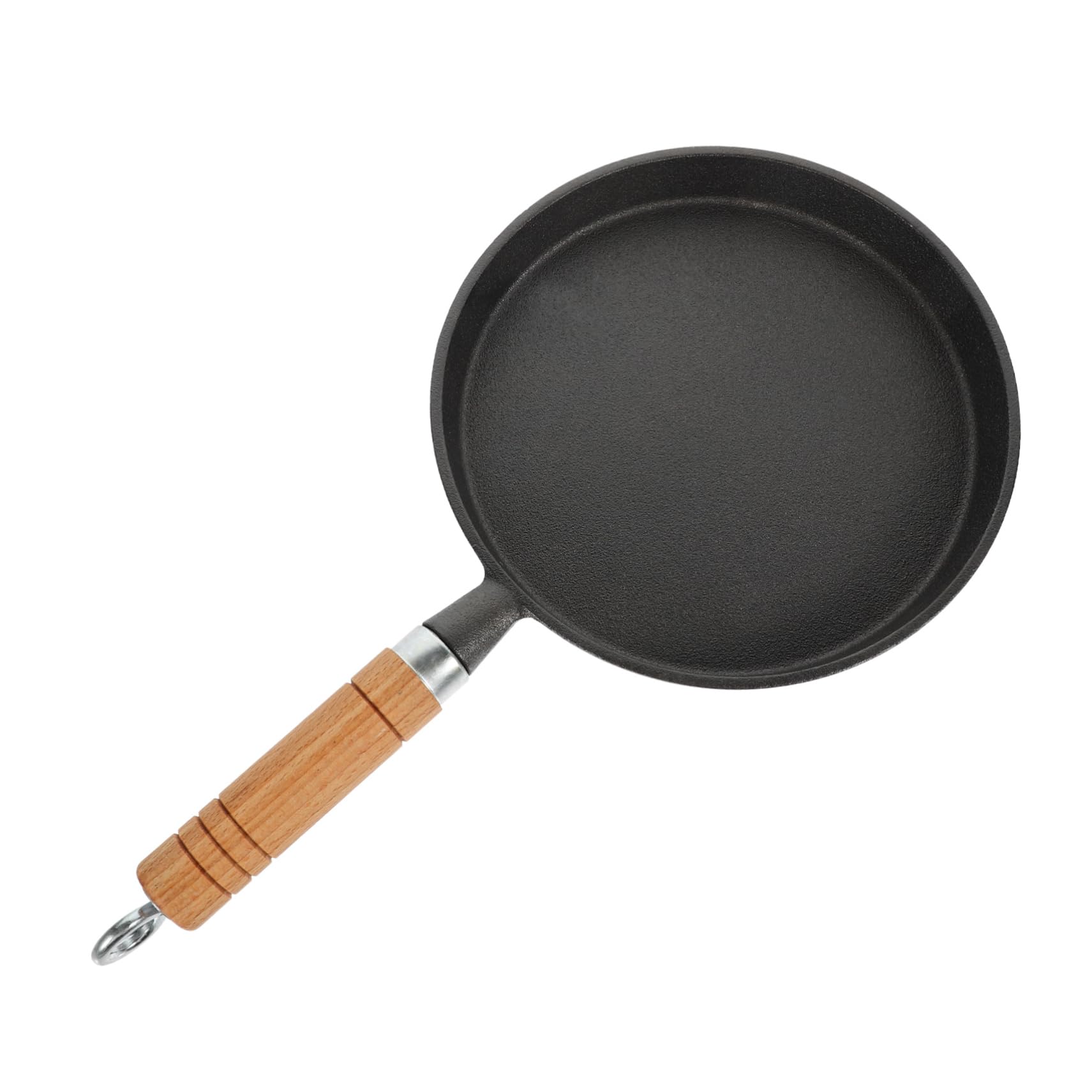 Padella da Pancake per Superficie Antiaderente Ferro Nero in Manici Laterali in Legno, Facile Pulire Casa e Ristorante