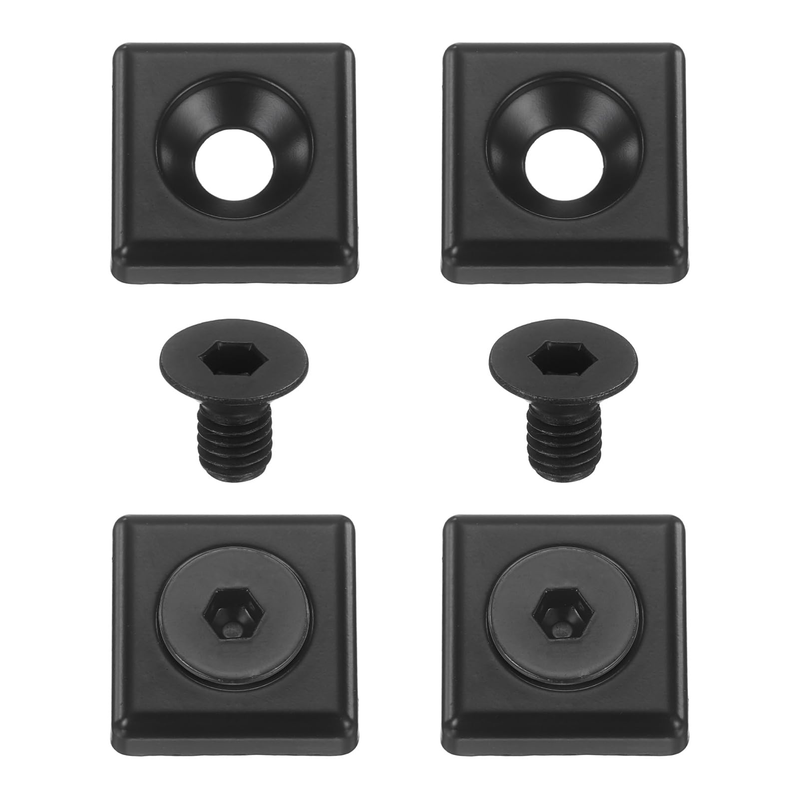 sourcing map 4Pcs Profile End Cap, Zinc Alloy 2020 Series EU Standard T-Slot Aluminum Extrusion End Cap Bracket with Screws for Storage Rack, Black