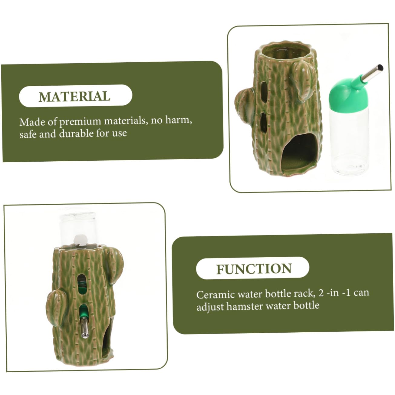 Abbeveratoio per Criceti in Ceramica, 80ml, Supporto Regolabile
