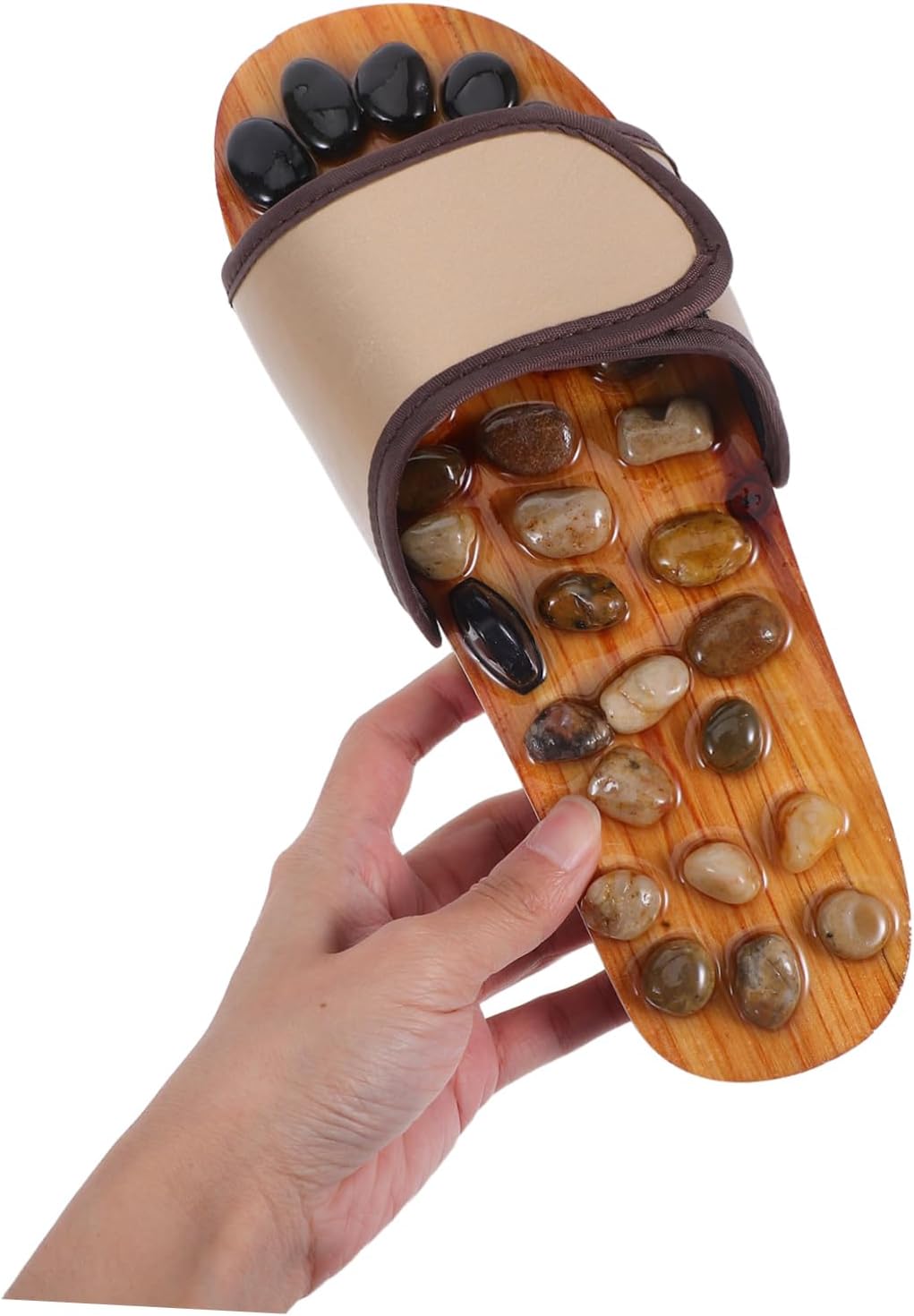 BESTYASH 1pair Foot Acupoint Slippers for Comfortable Pebble Massage Sandals for Indoor and Outdoor Use for Fatigue Relief and Foot Therapy