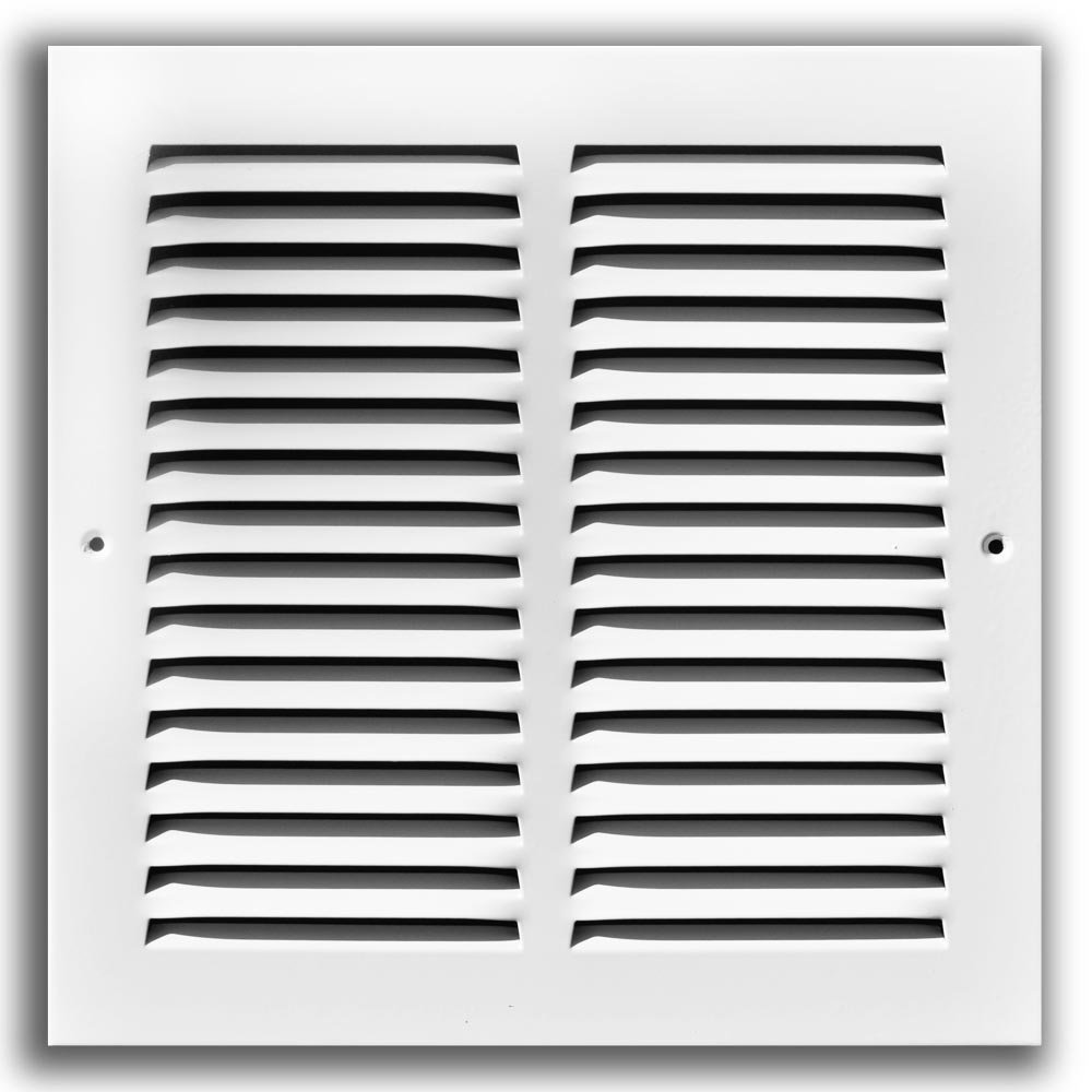 14'' x 8'' [Duct Opening] Flat Stamped Steel Return Air Grille by - Sidewall and Ceiling - HVAC Premium Vent Duct Cover - White [Overall Dimensions: 15.75''w X 9.75''h] — view 19