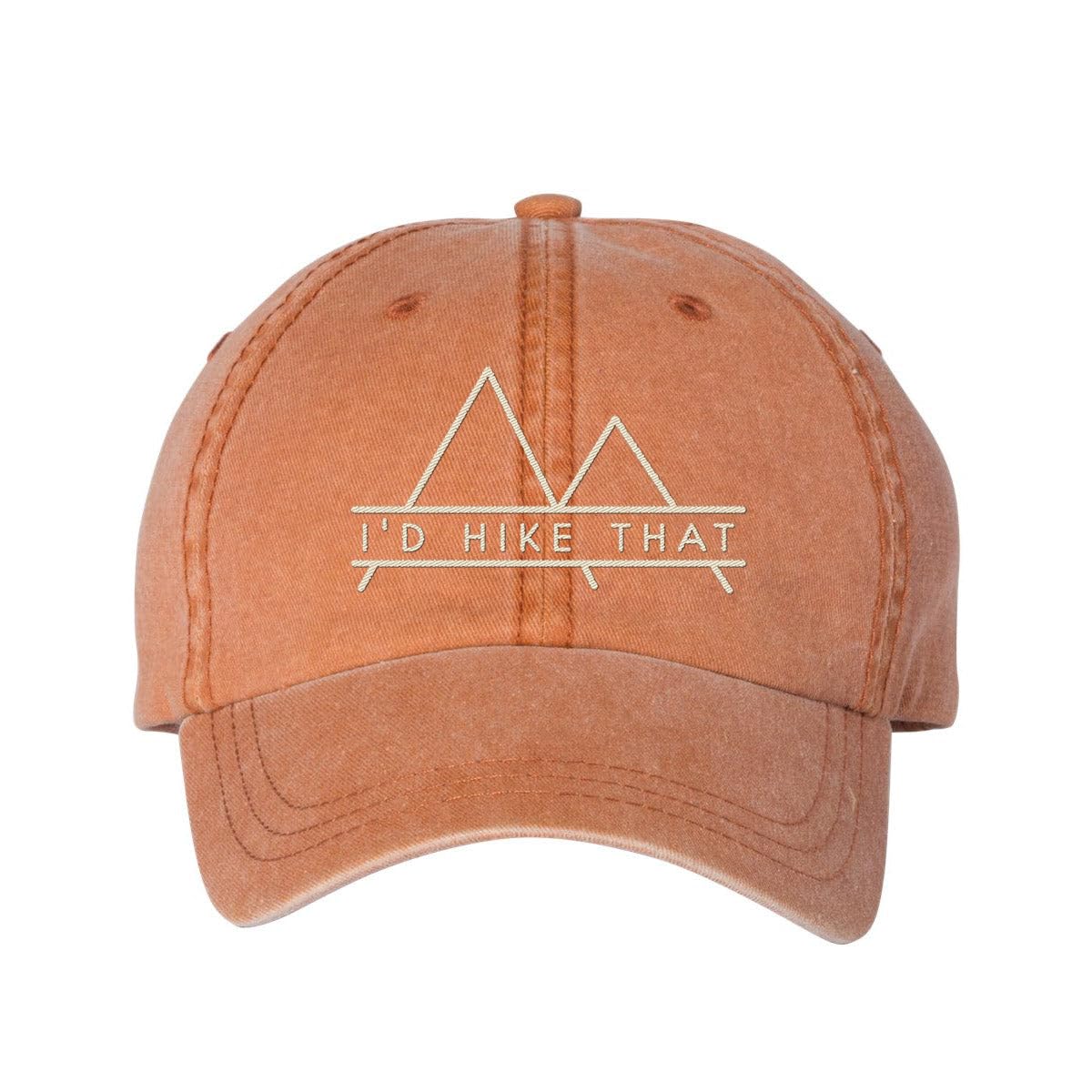TeesAndTankYou I'd Hike that Embroidered Baseball Cap Adjustable Cotton Dad Hat Pigment-Dyed
