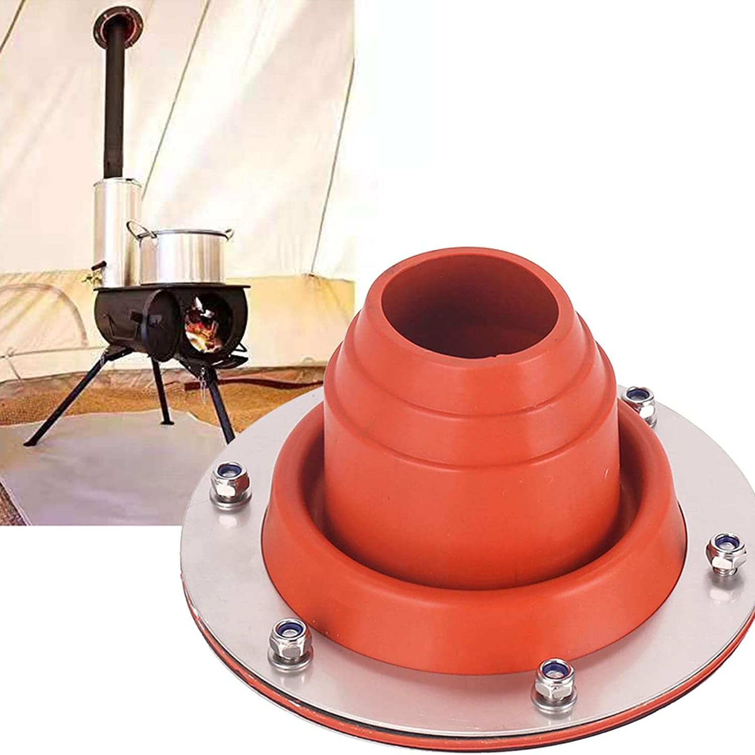 Amazon.co.jp: スームルーム 薪ストーブ キャンプ用 煙突 ガード 煙突