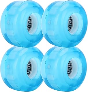 ZJchao Skateboard Wheels, Skate Board Wheels Longboard 4PCs 52mm High Elastic PU Skateboard Flashing Antiskid No Noise for Professional (Blue)