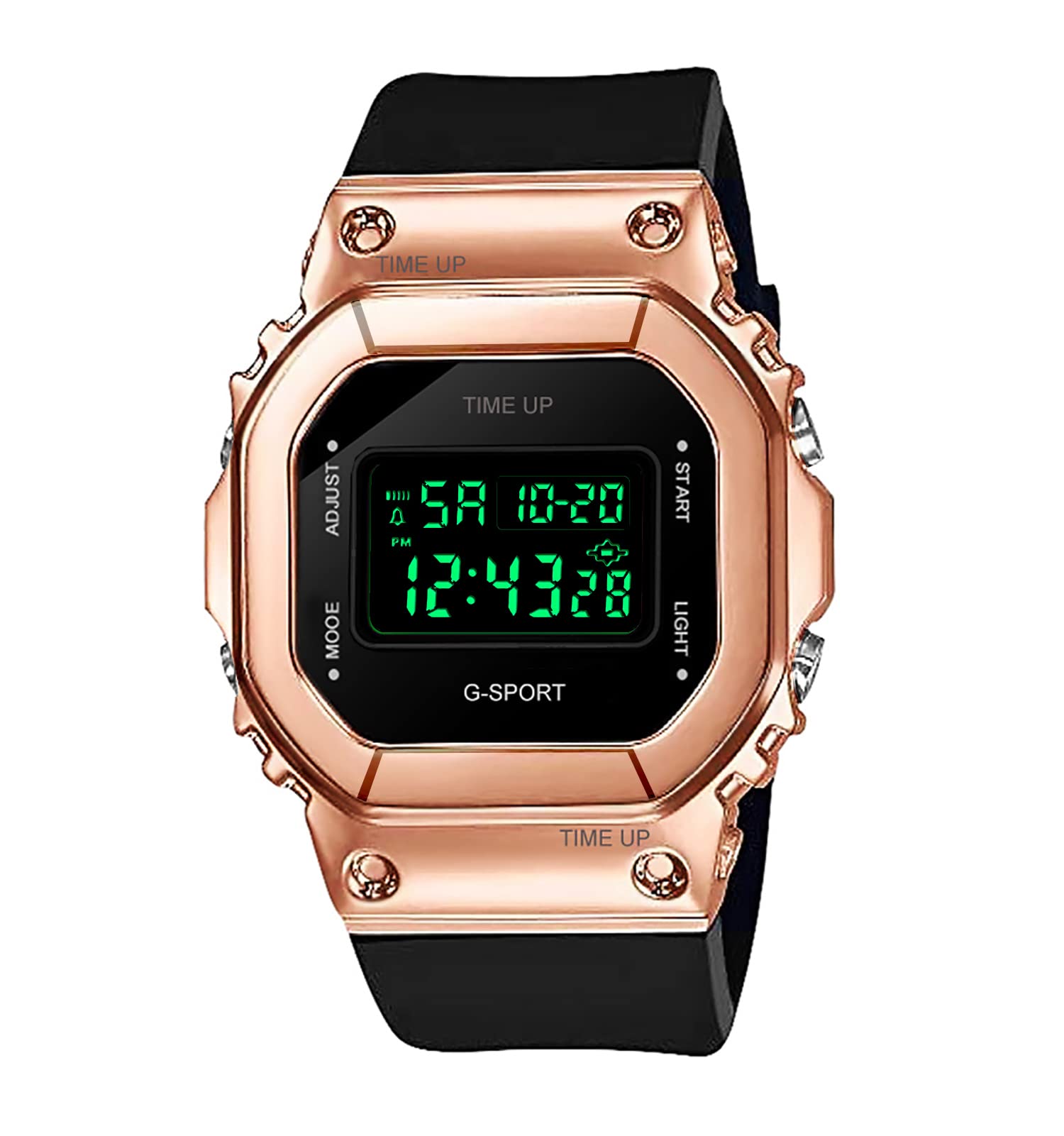 Time Up Digital Alloy Dial Luminous Waterproof Alarm 7-15 Years Kids Watch for Boys & Girls-ALY-X