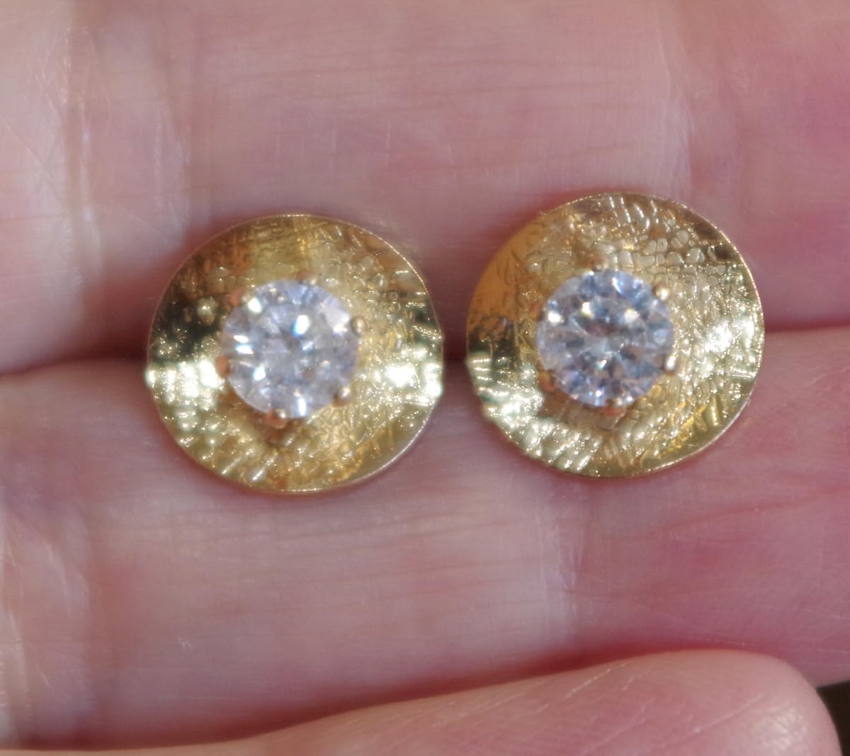 Vintage Diamond Cut Yellow Gold Filled 11mm Jackets For Earrings Use W Any Studs Use For Split Earlobes