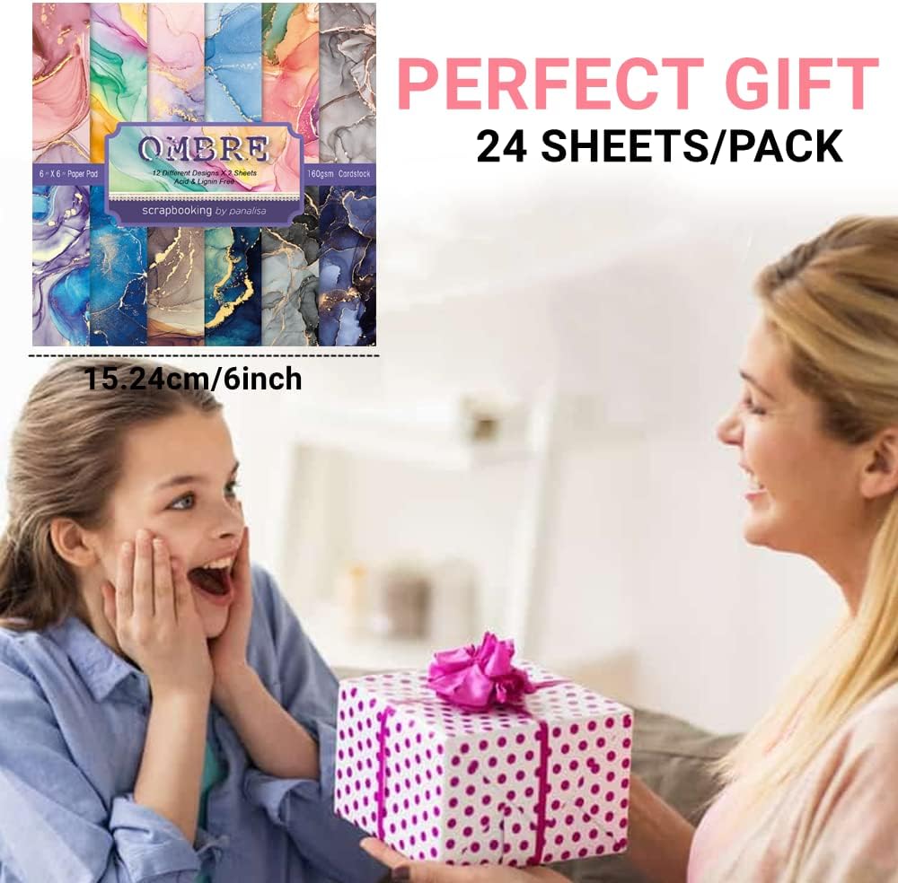 Scrapbooking Accessories Marble Pattern Bronzing Scrapbooking Cardstock Paper Pads Scrapbooking Supplies for Decorative Card 24 Sheets 6" x 6" (Marble) 10 61be7WgfFCL. AC SL1000