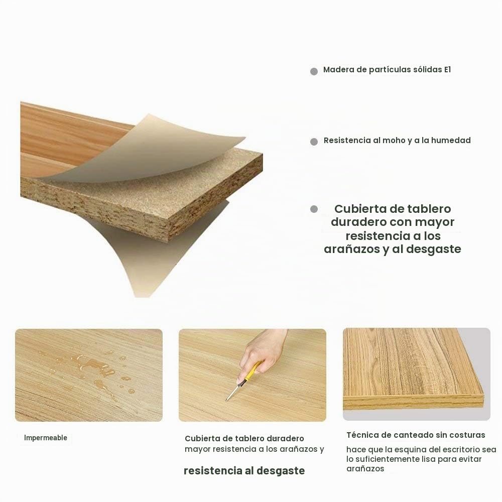 sogesfurniture Escritorios 100x60 cm Mesa de Ordenador Escritorios para Computadora Escritorio de Oficina Mesa de Estudio Mesa de Trabajo de Madera y Acero, Teca & Blanco AC3TW-100-SF