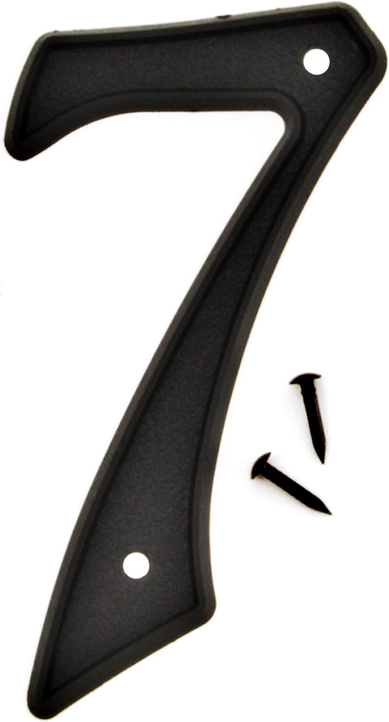 Hy-Ko 4” Classic Black Reflective Plastic House Number, Modern Raised Numbers for Exterior House, Durable Convenient Marking for Home Address with Included Mounting Hardware for Simple Installation