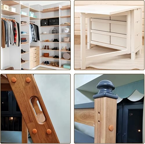 Miniatura 4 de uxcell Tapones de orificio para estante, 0.472 in de diámetro, color marrón, cubierta de tubo de plástico para gabinete de uñas, soporte de botón,