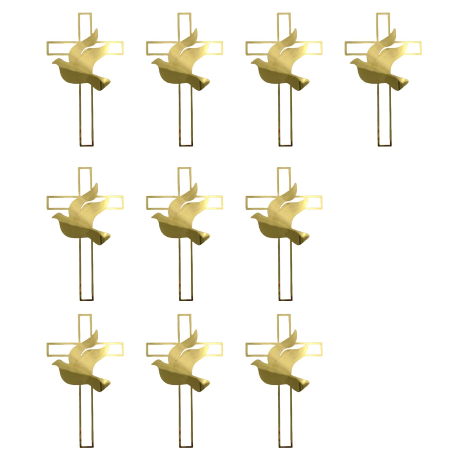Tsophreniq 10pcs Waterproof Crossed and Doves Cake Decoration for Religious Event Decorative Cake Insert Wedding Party Supplies Spiritual Celebration Decoration