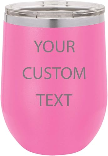 Miniatura 8 de Vaso de vino personalizado de acero inoxidable grabado aislado de 12 onzas (verde azulado)