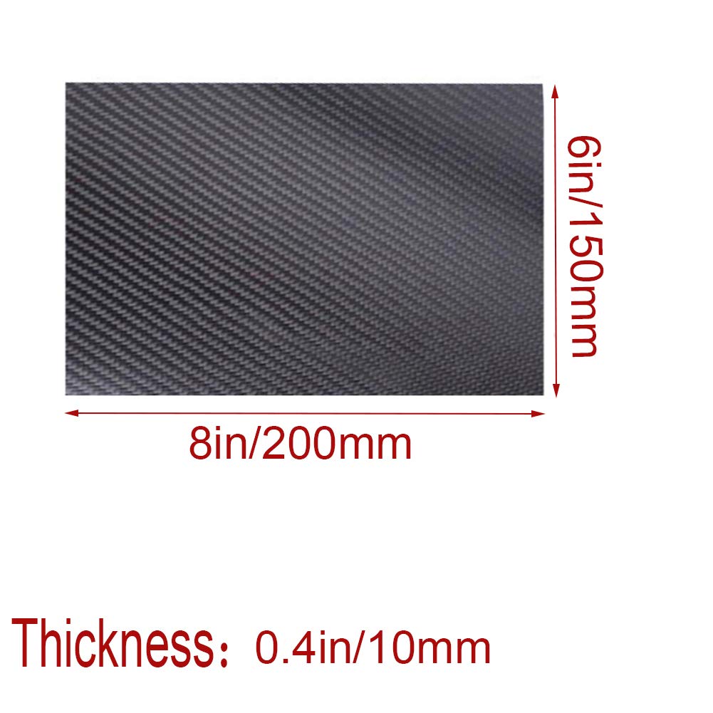 Karbon, Kohlefaserplatten, Platte, 3K-Platte, starr, schneidbar, RC-Sportgeräte, Köperbindung, matt, 150 mm x 200 mm(Thickness10mm)