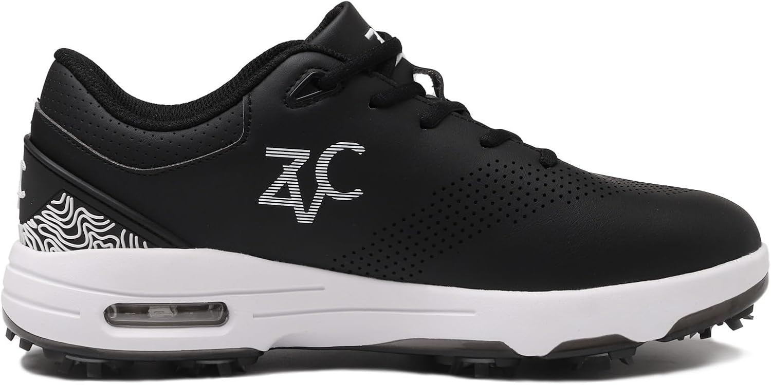 ZVC Golf Shoes Men with Spikes Non-Slip Water-Resistant Lightweight Breathable Professional Spiked Footwear Outdoor