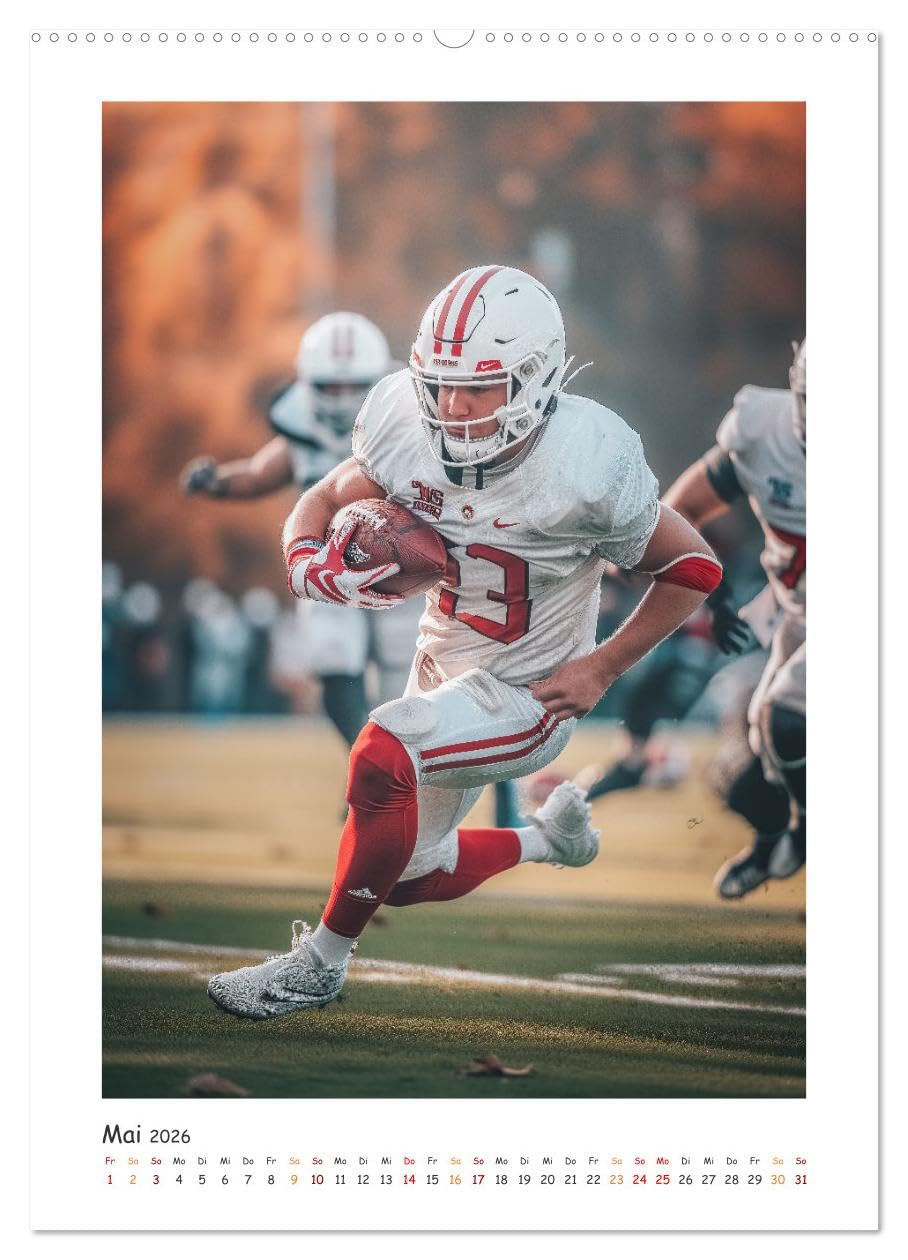Auf dem Weg zum Ruhm (hochwertiger Premium Wandkalender 2026 DIN A2 hoch), Kunstdruck in Hochglanz: American Football ist ein intensiver und ... Staaten populär ist. (CALVENDO Sport)