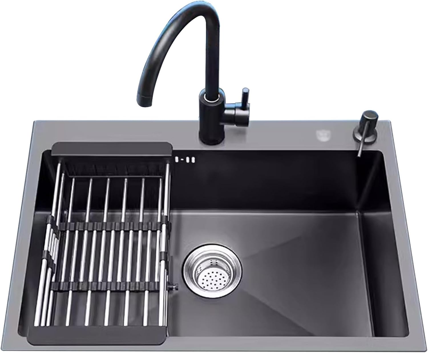 Black Stainless Steel Sink Large Single Bowl Kitchen Sink Bar Sink